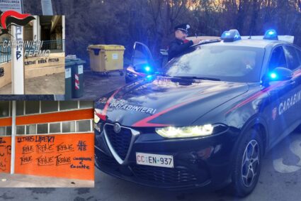 Montegranaro. Due giovani denunciati dai carabinieri: avevano imbrattato il palazzetto con offese alle forze di polizia